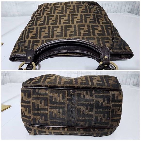 Authentic FENDI Zucca Small Chef Shopping Tote Bag Tobacco Moro Brown - Picture 6 of 14